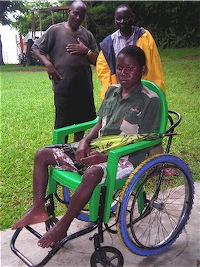 Edson in his new wheelchair